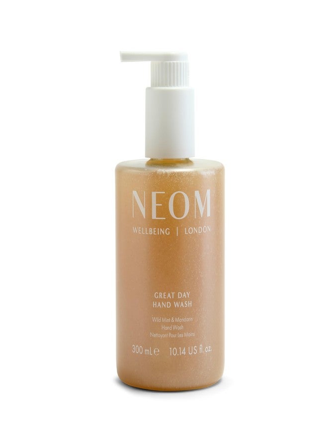 Neom Great Day Exfoliating Hand Wash, 300ml IWild mint and mandarin I Blended with orange peel to exfoliate I 100% Recyclable Bottle I Refillable - Image 1